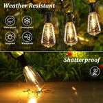 guirlande lumineuse led transparente vintage 15 ampoules 9m clips intégrés blanc noir moderne