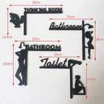 décoration murale moderne plaque noire silhouettes humaines adhésive minimaliste 24cm 18cm chambre salon