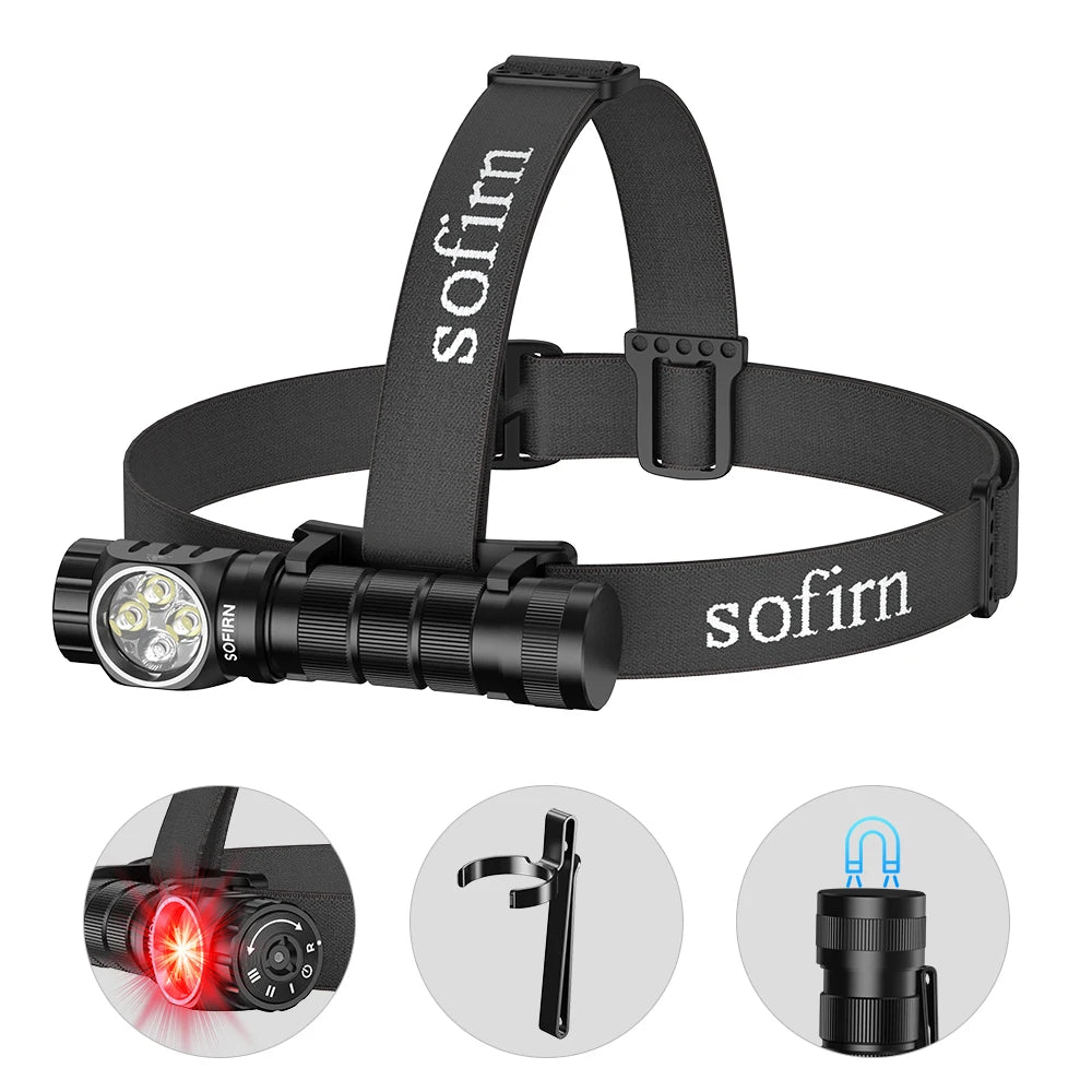 lampe torche multifonction noire led rechargeable usb clip moderne robuste texture brossée camping hiking