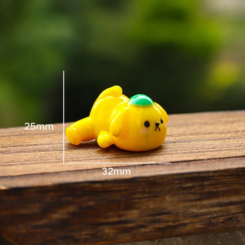 ornements animaux mignons figurines verre cartoon coeurs lunettes rubans maison jardin chambre decoration diys