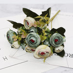 décoration mariage bouquet fleurs artificielles soie vertes blanches intérieur rustique naturel