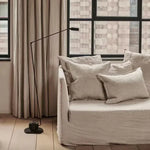 lampe sol moderne noire led base stable éclairage 10 15m² interrupteur bouton fer qualité
