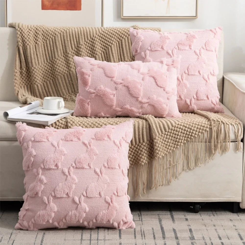 housse coussin motif fleurs blancs jaunes polyester coton 45cm doux confortable lit opacité fixations