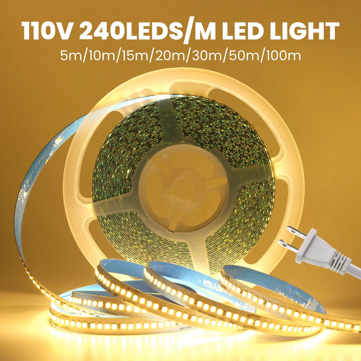 ruban led blanc haute luminosité étanche flexible prise électrique adhésif salon