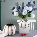 vases céramique moderne blanc doré texture rugueuse ligne élégant fleurs