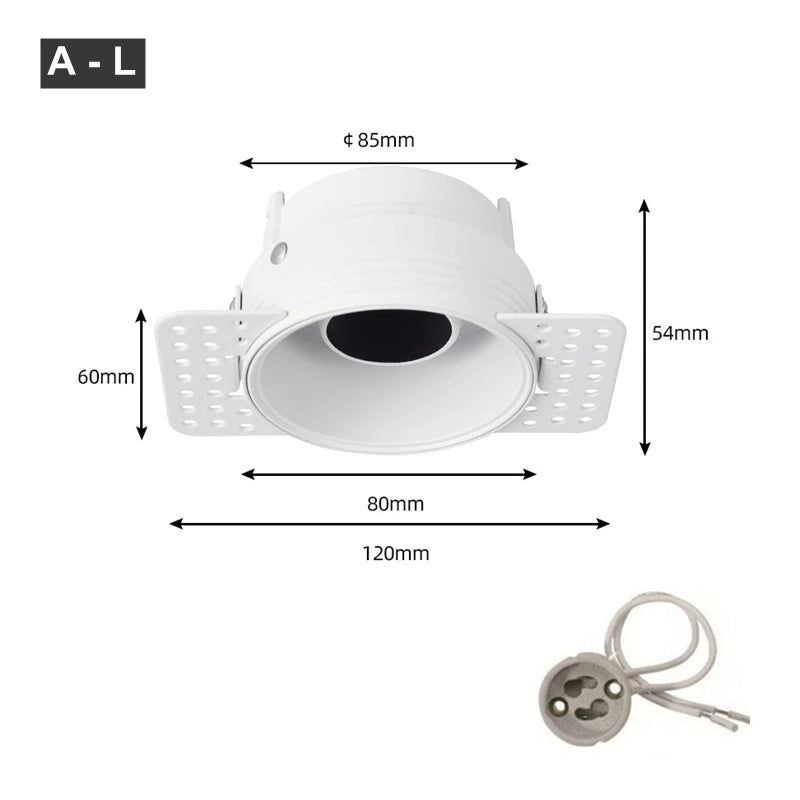 lot spots led encastrés blanc grille hexagonale anti reflet réglable moderne