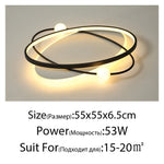 lampe led moderne anneaux entrelacés noir or blanc chaud froid dimmable minimaliste chambre salon