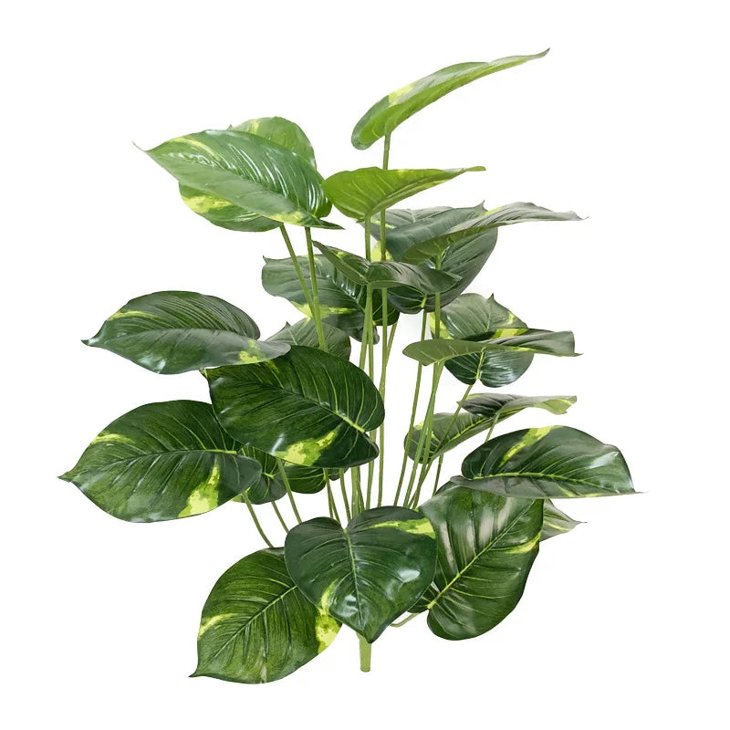 plantes artificielles feuilles vertes monstera palmes extérieures decoration moderne jardins maison tronc faux