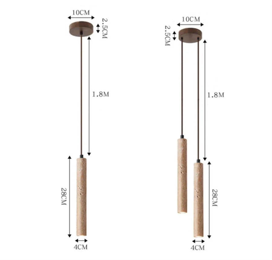 suspension lumineuse moderne pierre beige clair grains sable 1.8m longueur led