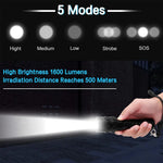 lampe poche tactique rechargeable led usb étanche auto défense militaire intense