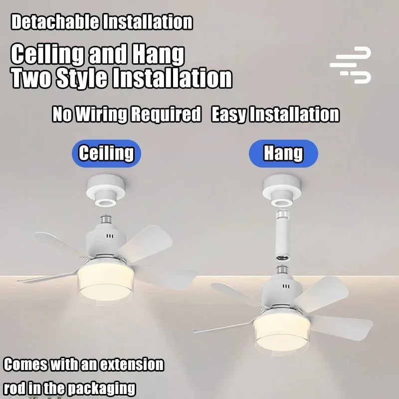 ventilateur led lumière réglable controle télécommande application moderne chambre cuisine salon