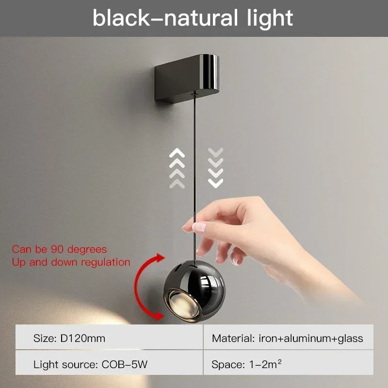 lampe murale moderne minimaliste argentée noire led mur fixé contemporain lumière chaude lumière blanche