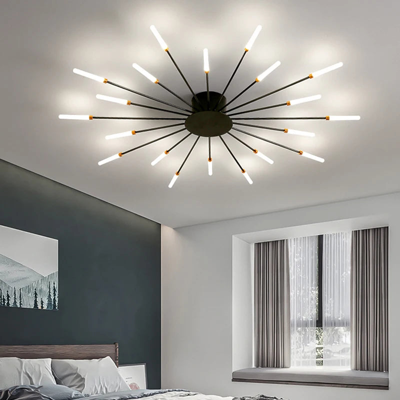 plafonnier moderne led or noir lumineux éclairage intérieur chambre salon enfants