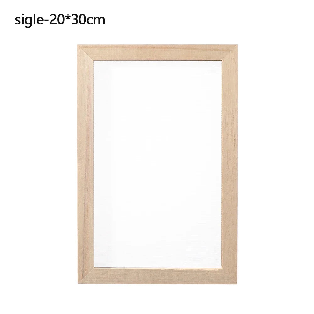cadre bois texture naturelle feuilles séchées papier modeler coupelle plastique cuillère bois diy artisanat