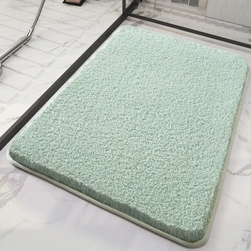 tapis bain microfibre peluche doux moderne salle bain gris vert rose