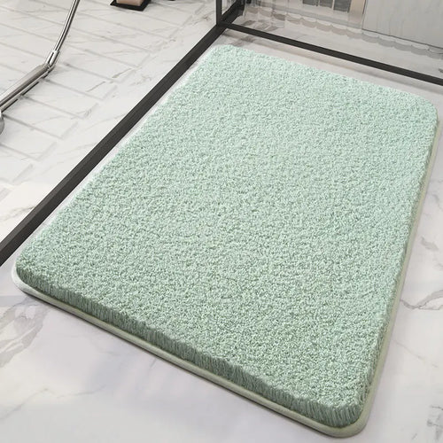 tapis bain microfibre peluche doux moderne salle bain gris vert rose