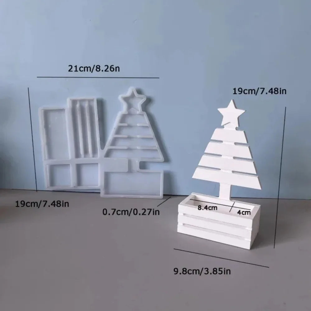 décoration noël sapin miniature silicone blanc étoile dorée boules rouges minimaliste