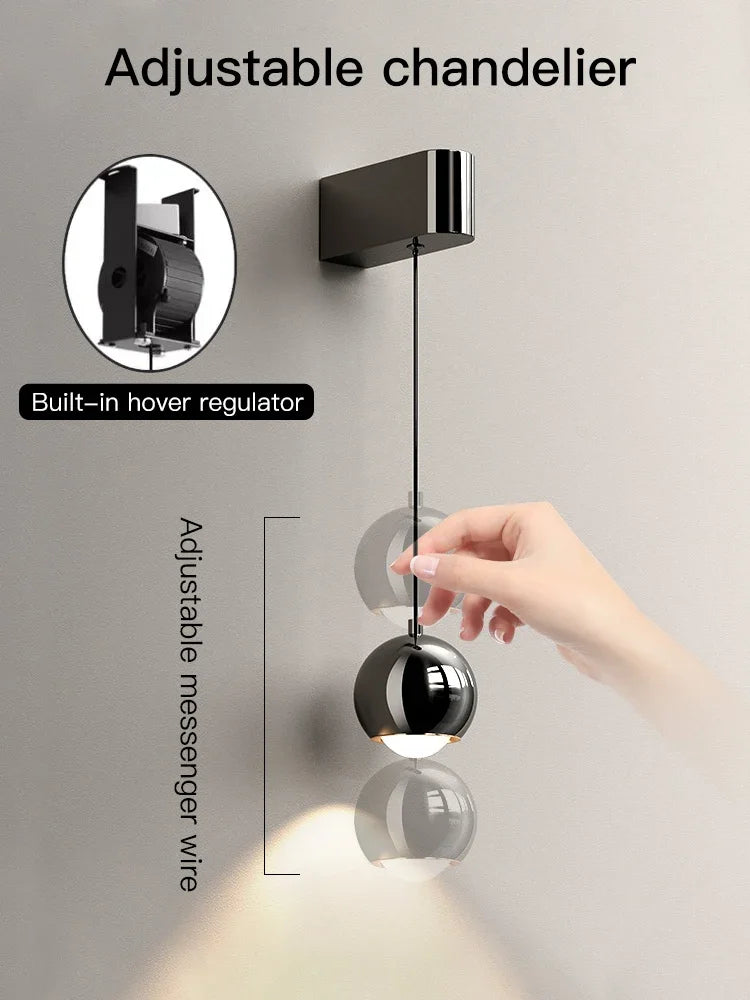 lampe murale réglable moderne argentée abat jour verre transparent minimaliste