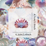 coquillages adhésifs iridescents rose violet blanc naturels décoration murale enfants stickers 50pcs