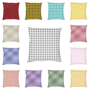 Housse de coussin vichy gris et blanc 40x40cm pour canapé et chaise - Décoration salon