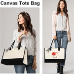 sac main toile beige noir arbre coeurs vélo moderne respectueux environnement poignées détachables fermeture