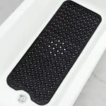 tapis bain antidérapant noir texturé surface ventouses 40x101cm moderne salle bain