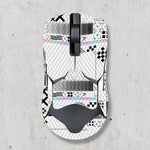 souris gamer antidérapante adhésive caoutchouc graphique moderne noir rouge bleu