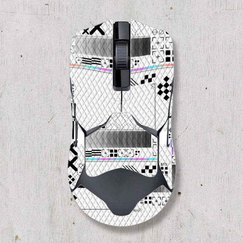souris gamer antidérapante adhésive caoutchouc graphique moderne noir rouge bleu