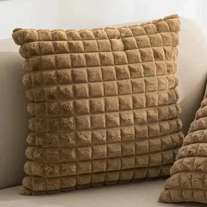 taie oreiller polyester animal compagnie lapin blanc noir marron texture relief moderne fixations