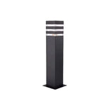 lampe solaire moderne imperméable noir marron clair texture bois transparente fixée aluminium ip55 ledextérieur