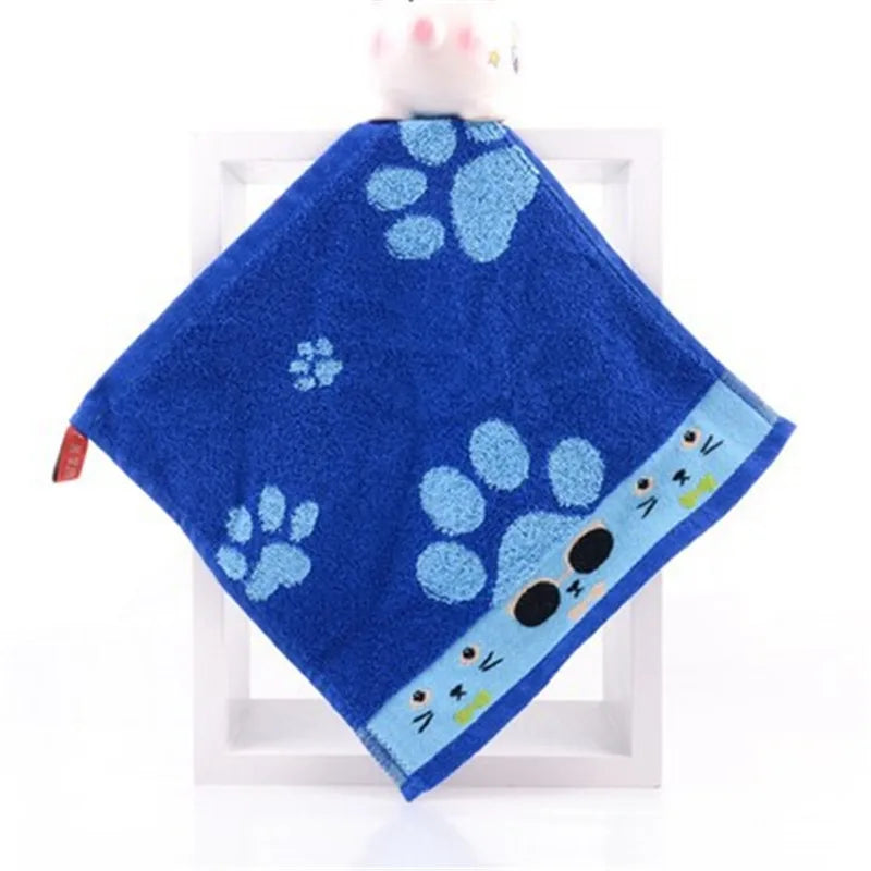 serviettes coton animées dessin triangles lapins nuages étoiles clips enfants rose bleu