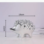 hérisson doré statuette ornement moderne décoration maison épines texturées métal brillant