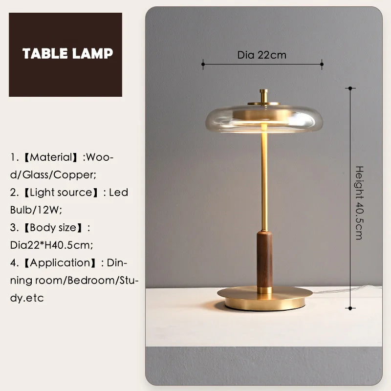 lampe moderne or bois transparent contemporain éclairage intérieur table floor ledversible