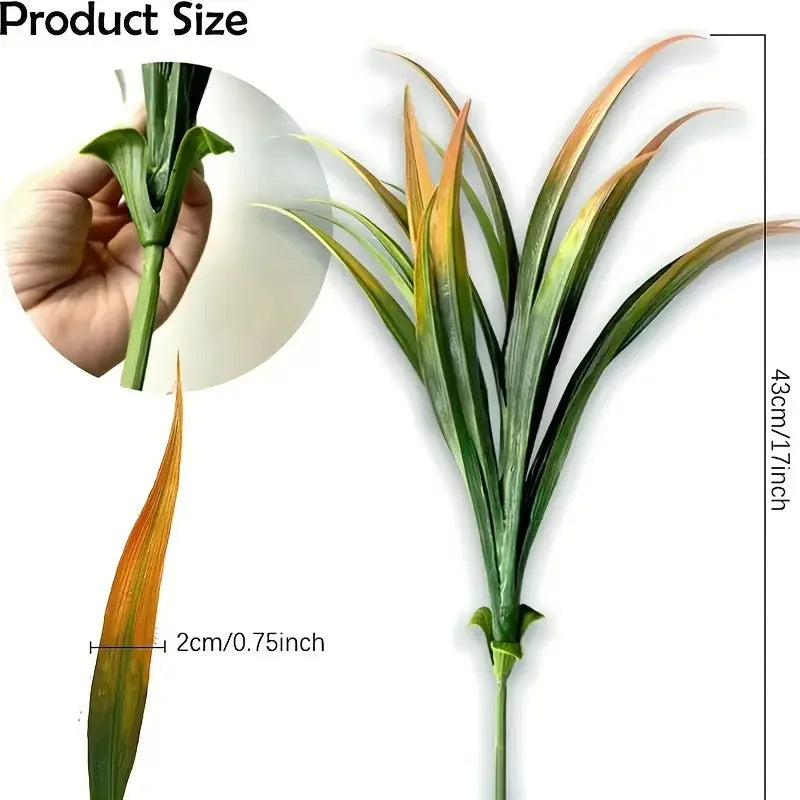plantes artificielles herbes vertes feuilles pointues modernes extérieures intérieures résistantes uv exposées fêtes prénuptiales