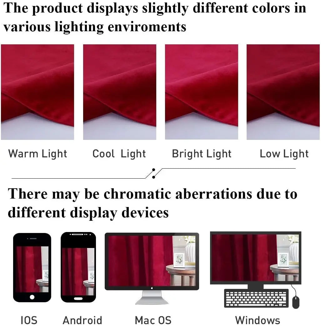 rideau velours rouge bordeaux solide moderne opaque 100 polyester salon