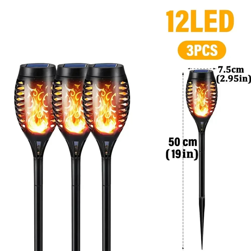 torche solaire 96 led motif floral moderne batterie intégrée ip65 fixation tringle