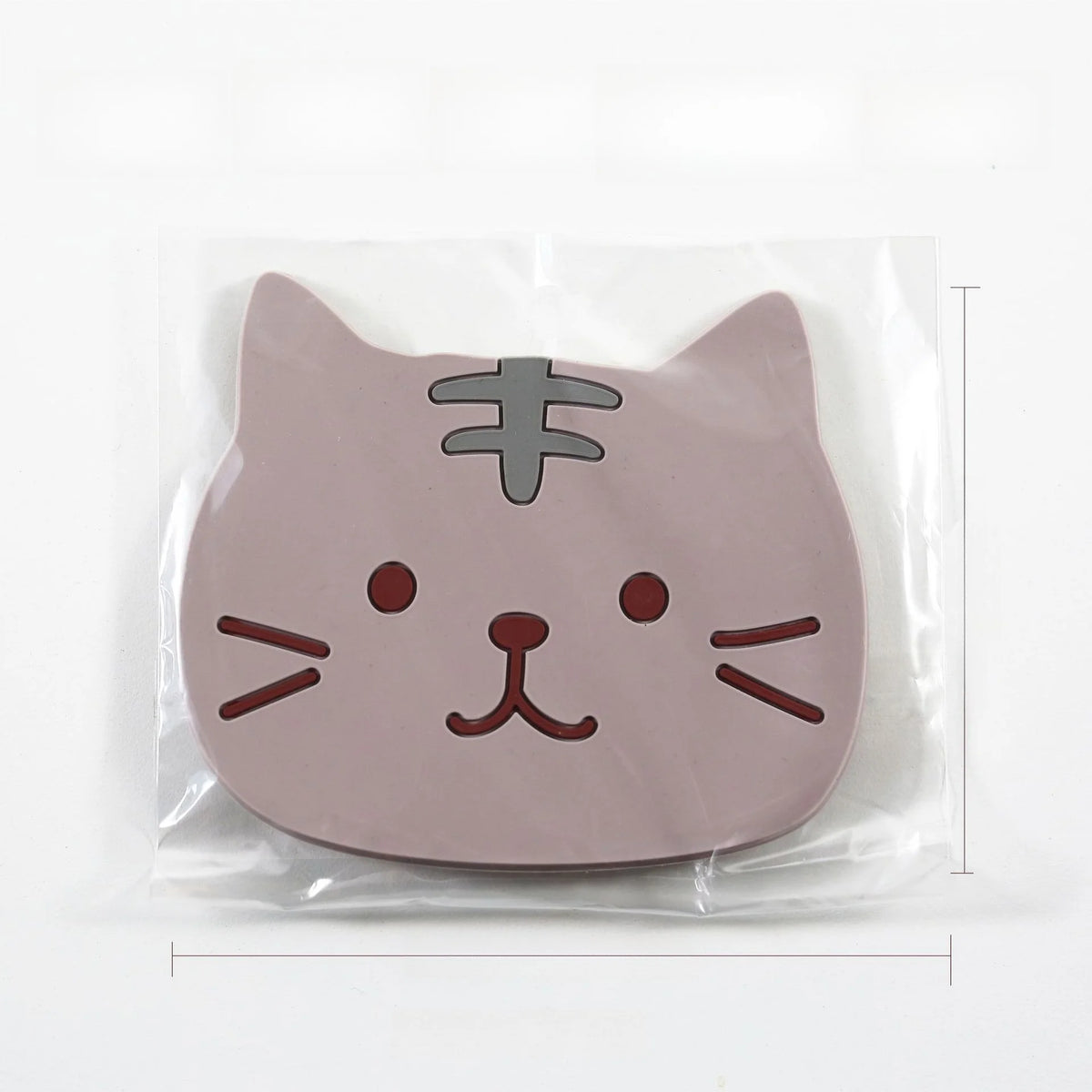 coasters anti dérapants silicone forme chat couleurs gris noir simples cartoon