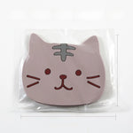 coasters anti dérapants silicone forme chat couleurs gris noir simples cartoon