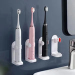 support mural brosse dents électrique adhésif blanc rose noir moderne minimaliste 24 35mm