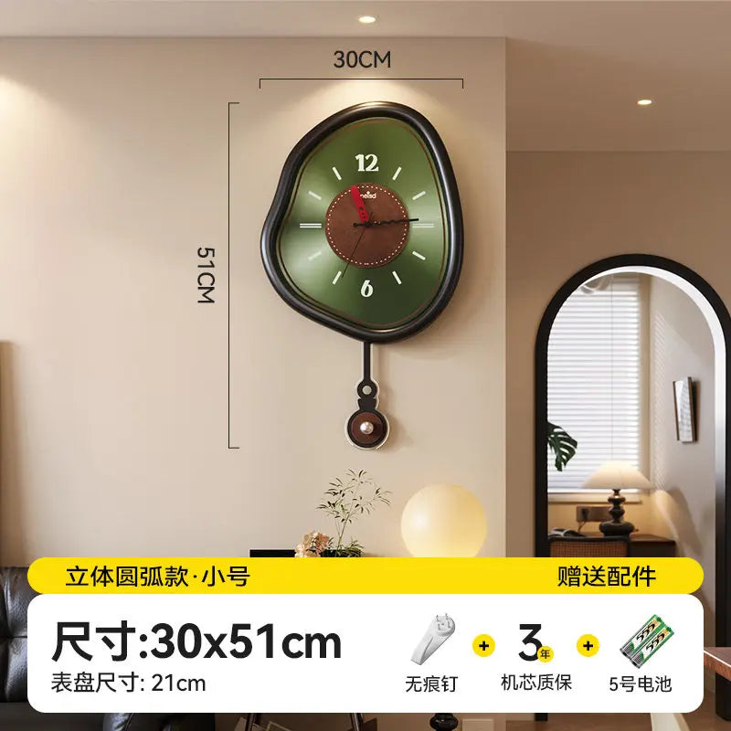 horloges murales modernes vert marron circulaire chiffres blancs pointeurs couleurs opaques fixations