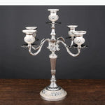 bougeoir cinq branches ornements floraux argent doré bronze classique décoration intérieure porte chandelle SUPPORT