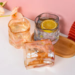 tasses thé verre twist transparent bleu orange décoration cadeau DIY