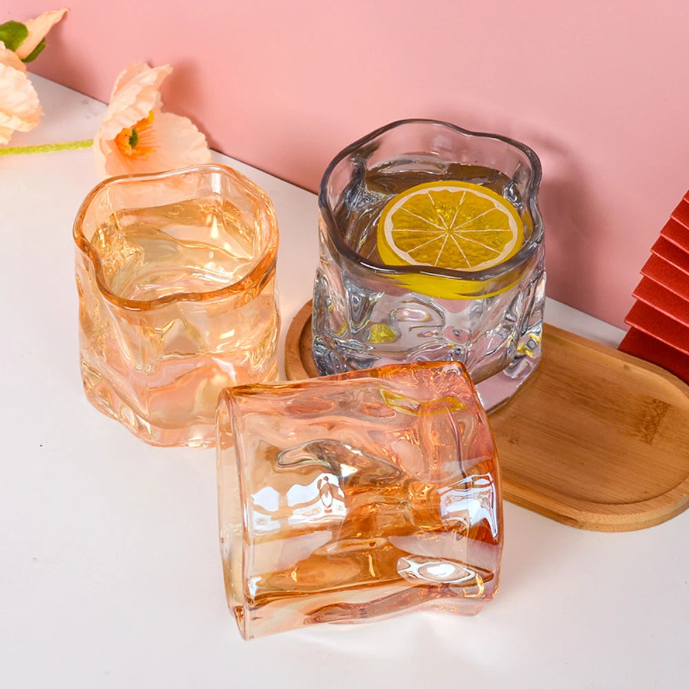 tasses thé verre twist transparent bleu orange décoration cadeau DIY