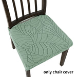 housse chaise gris clair feuilles stylisées élastique moderne protection siège polyester