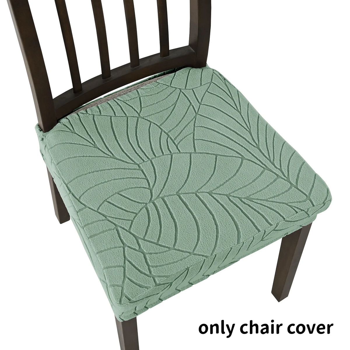 housse chaise gris clair feuilles stylisées élastique moderne protection siège polyester