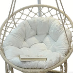 Coussin de balançoire extérieur blanc avec glands