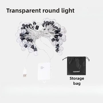 guirlande lumineuse translucides blanc chaud clips noirs moderne décoration extérieure led camping
