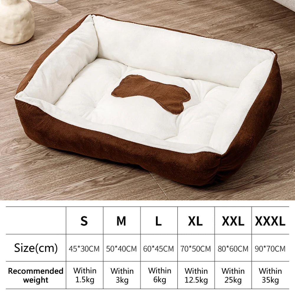 lit chien velours doux confortable panier canapé confortable motif os gris marron rouge