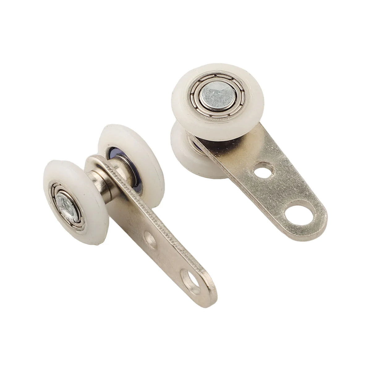 roulette porte coulissante argentée blanche moderne fixations incluses lisse quincailleries armoires