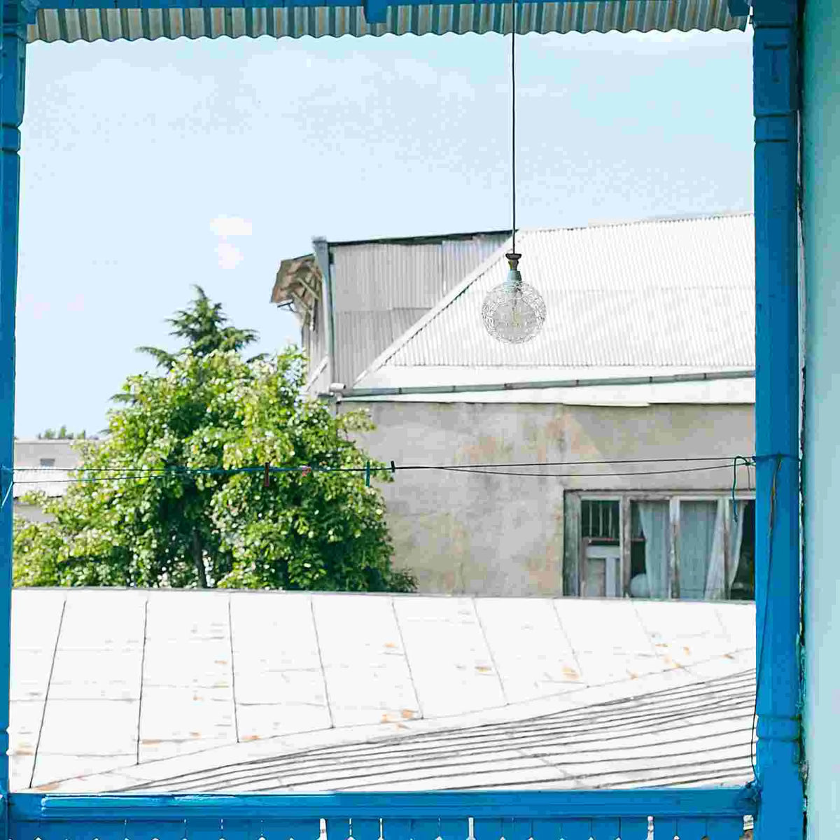 boule décorative transparente moderne réseau cercles entrelacés tringle suspension petite chambre salon unique